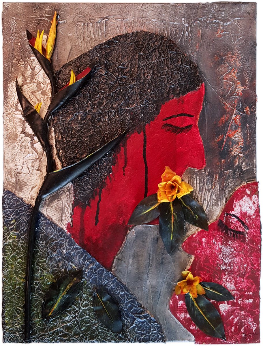 Painting 'words matter' by Ishrat Jahan